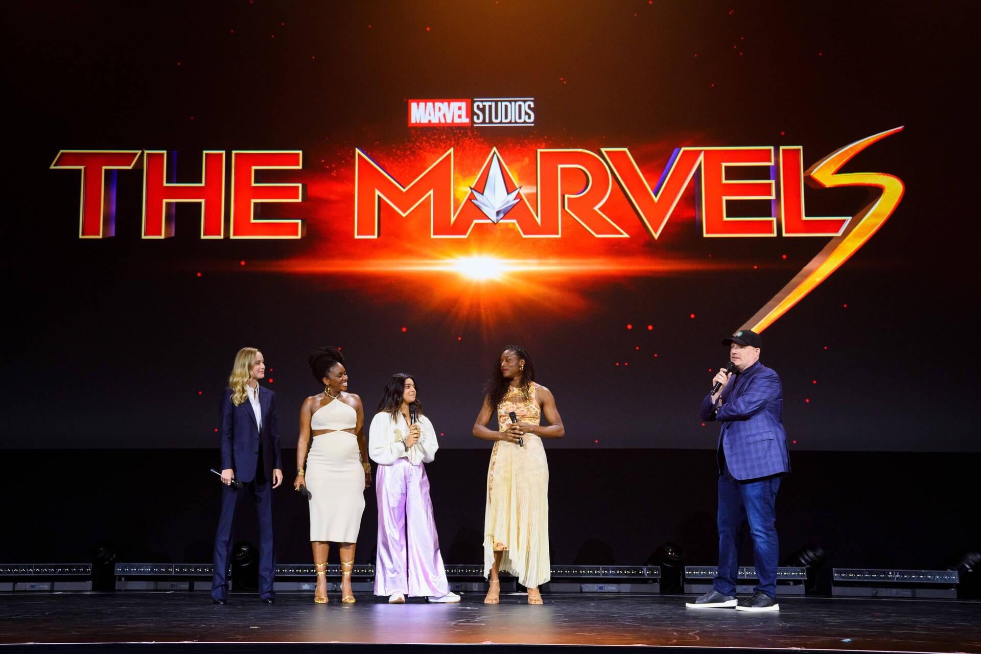 The Marvels Cast with Kevin Fegie