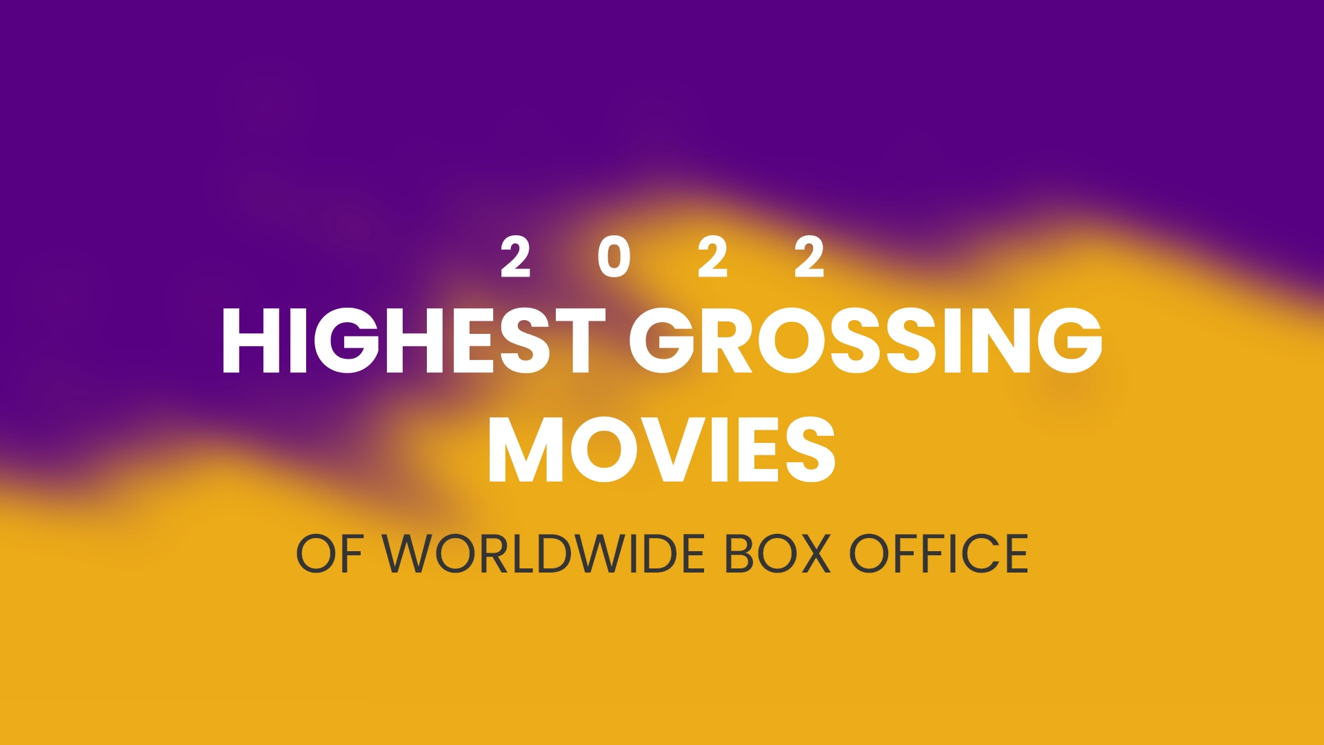 2022 Highest Grossing Movies of Worldwide Box Office
